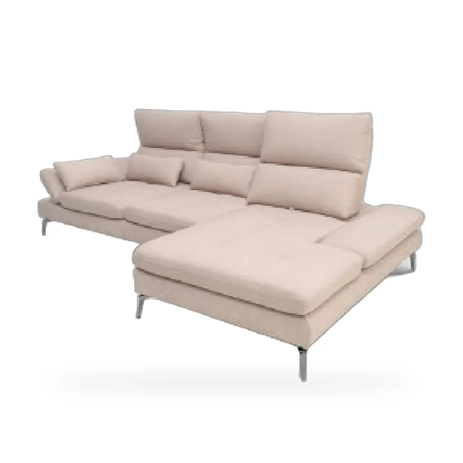 Fabric sofa with adjustable arms